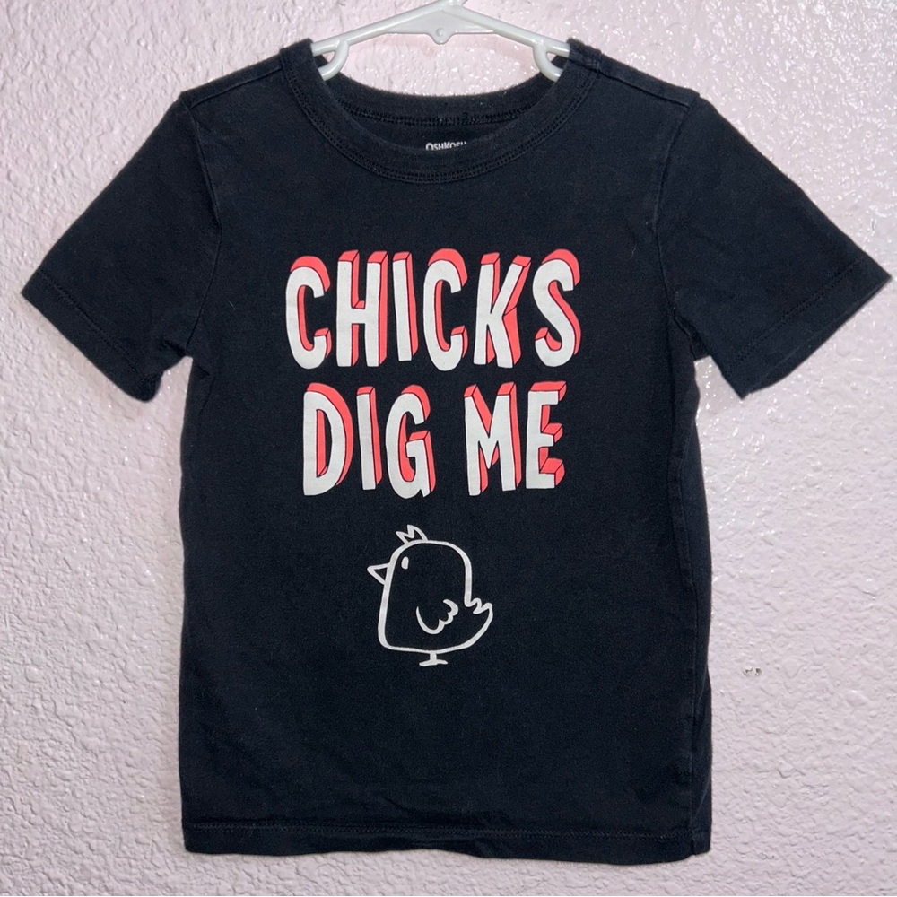 OshKosh B'gosh Chicks Dog Me Easter Black Tee